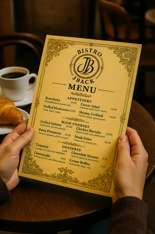 A4 Menus